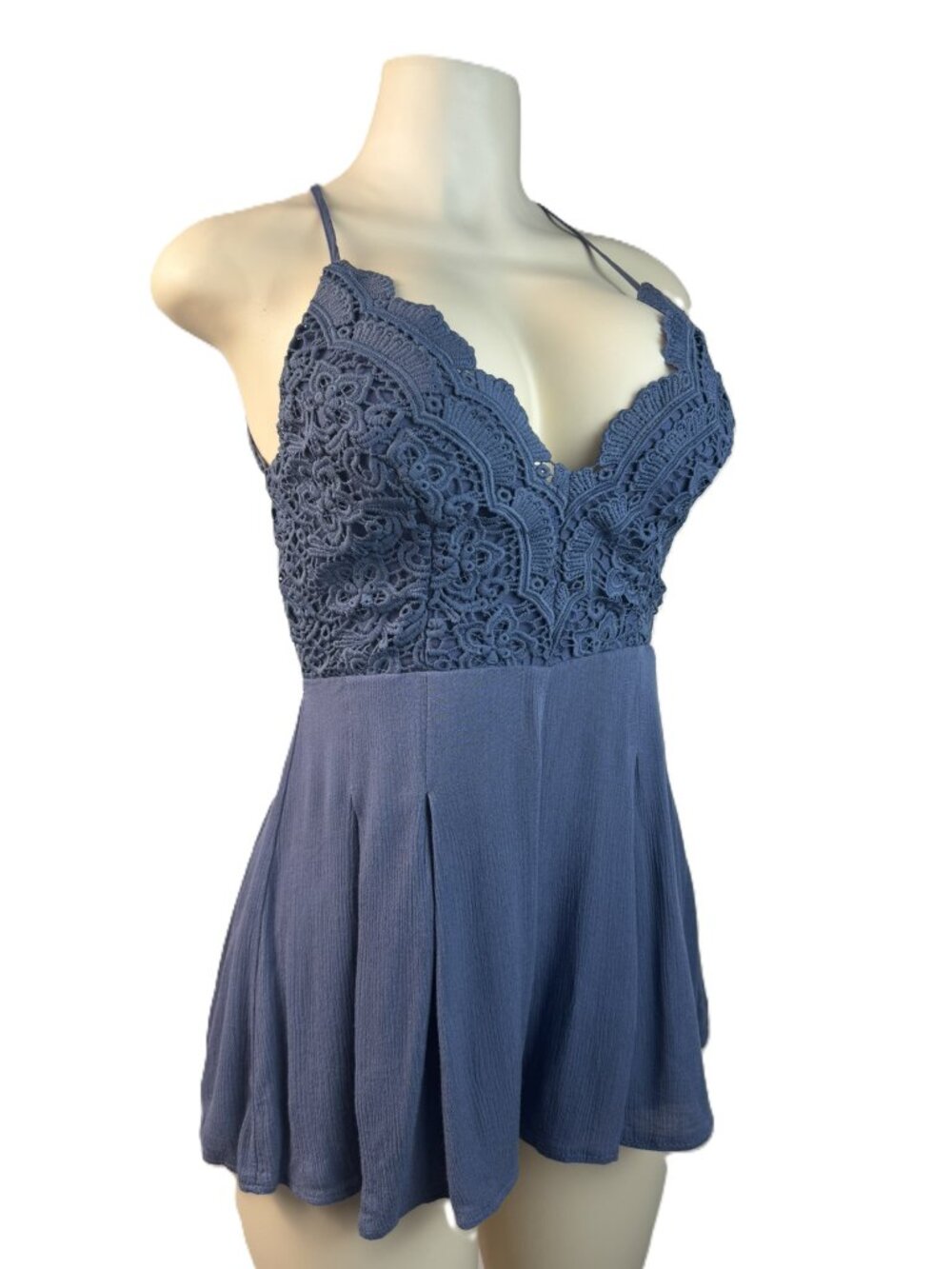 Lulus Blue Romper - Small - Picture 4 of 14